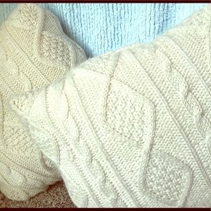 PRICE DROP - 2 18x18 cable knit pillows